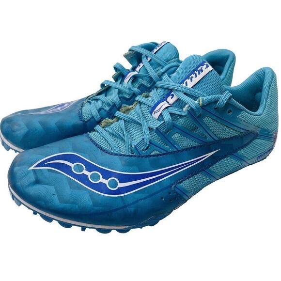 SAUCONY Track & Field Cleats Ocean Blue Electric Racing Shoes women’s size 10 - Picture 1 of 10